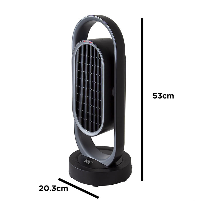 Tower Fan Heating Cooling Black Remote Control Timer Adjustable Portable 1.8kW - Image 2