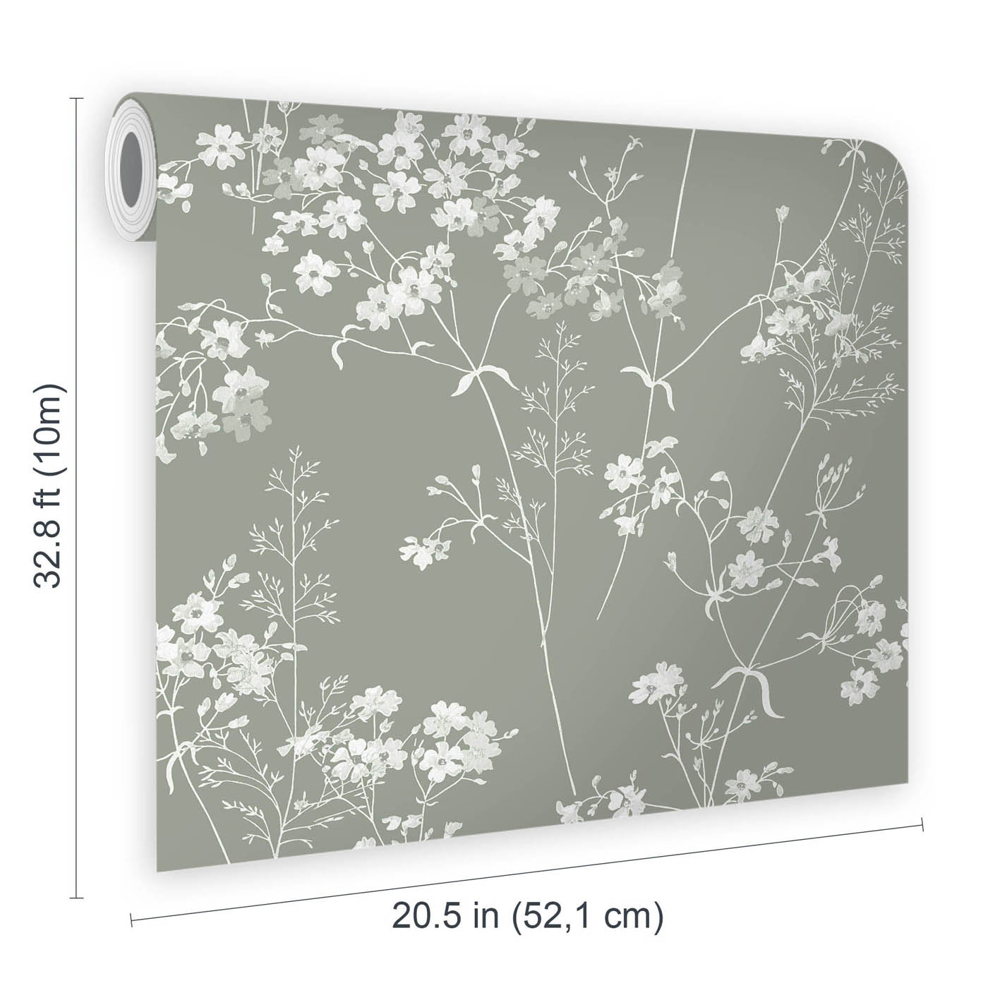 Next Wallpaper Sage Green Leaf Design 5.2m² Coverage Matt Smooth Patterned - Image 2