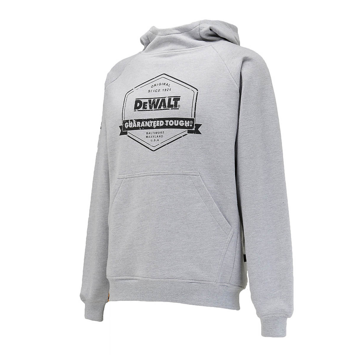 DEWALT Mens Work Hoodie Grey Logo Kangaroo Pocket Comfort Modern Large - Image 3