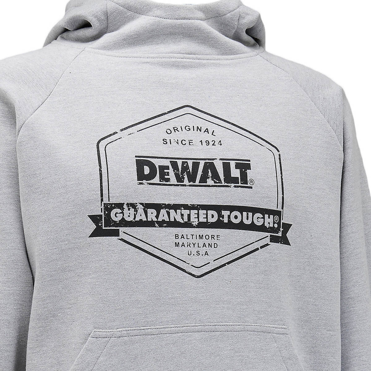 DEWALT Mens Work Hoodie Grey Logo Kangaroo Pocket Comfort Modern Large - Image 4