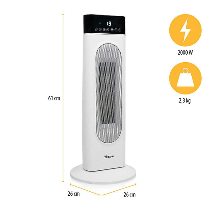 Fan Heater Portable Smart Tower Oscillating Freestanding 24H Timer Digital 2kW - Image 3