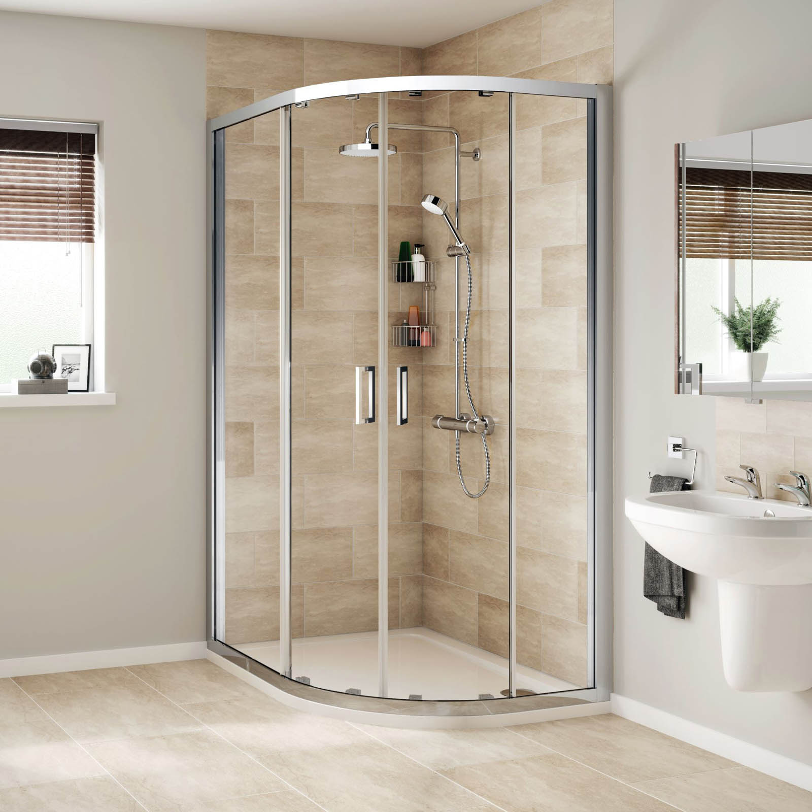Mira Flight Low Gloss White Quadrant Universal Shower tray (L)900mm (W)900mm (H) 40mm - Image 2