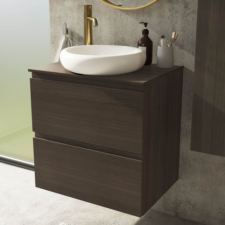 Bathroom Basin Vanity Worktop Plywood Countertop Slim (T)1.2cx(D)45.2x(L)60.3cm - Image 2