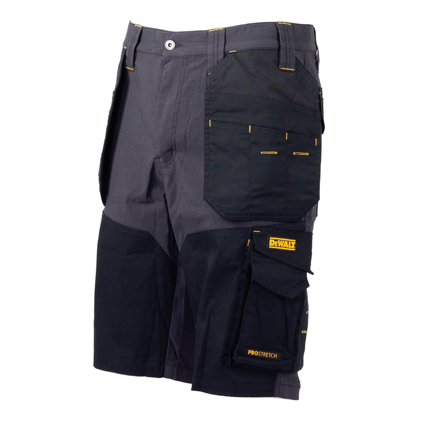 DeWalt Work Shorts Mens Slim Fit Grey Black Multi Pocket Cargo Lightweight W32" - Image 2