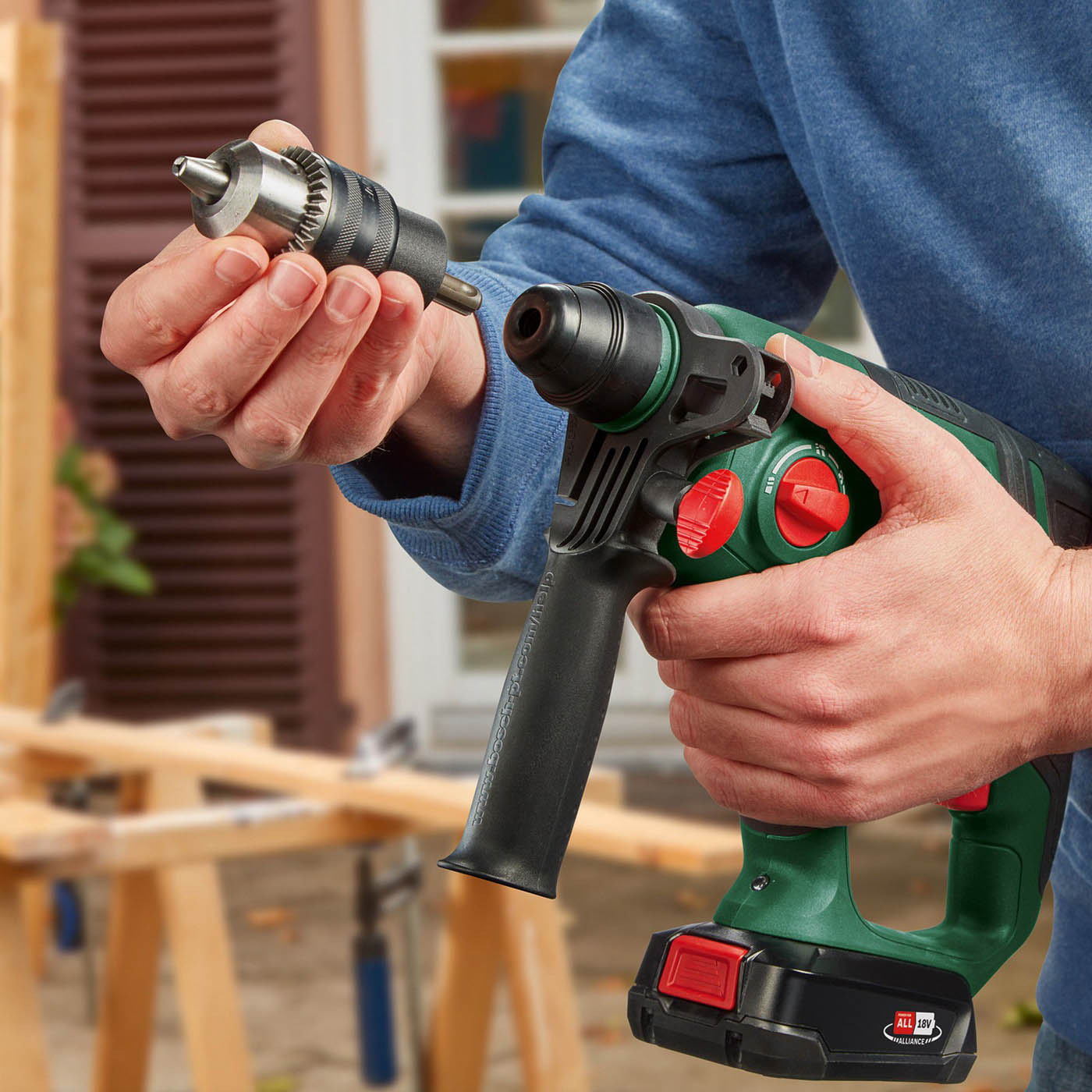 Bosch 18V Power for all Replaceable carbon brushed Cordless SDS+ drill (Bare Tool) - UniversalHammer 18V - Image 6