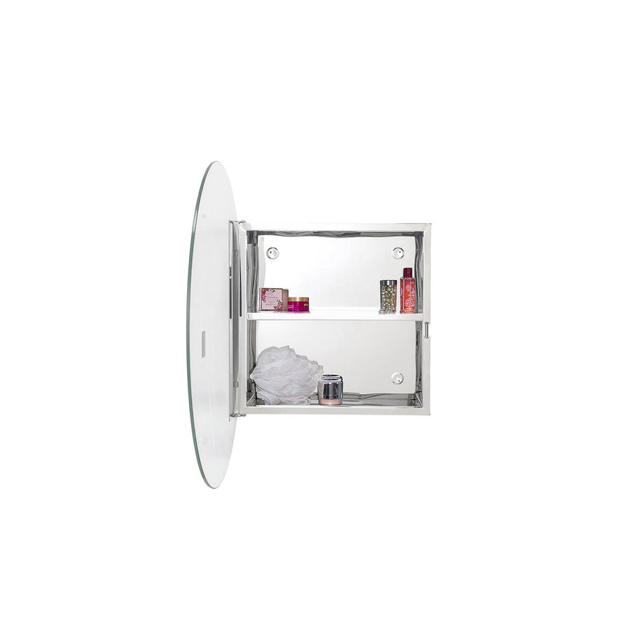 Croydex Bathroom Cabinet Mirrored Wall Mounted Single Door 2 Shelves 50x50x11cm - Image 9