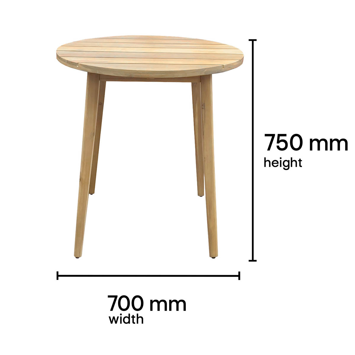 Garden Bistro Set 2 Seater Grey Natural Wooden Table Chairs Outdoor Furniture - Image 5