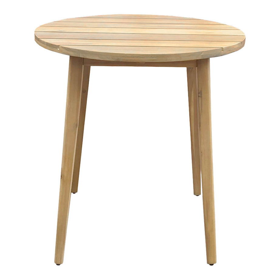 Garden Bistro Set 2 Seater Grey Natural Wooden Table Chairs Outdoor Furniture - Image 6