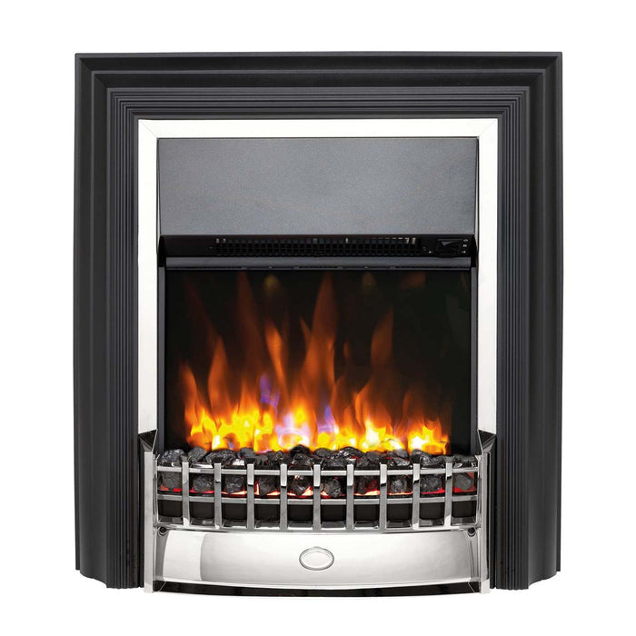 Electric Fireplace Freestanding Black Chrome LED Flame Effect Remote Control 2kW - Image 2