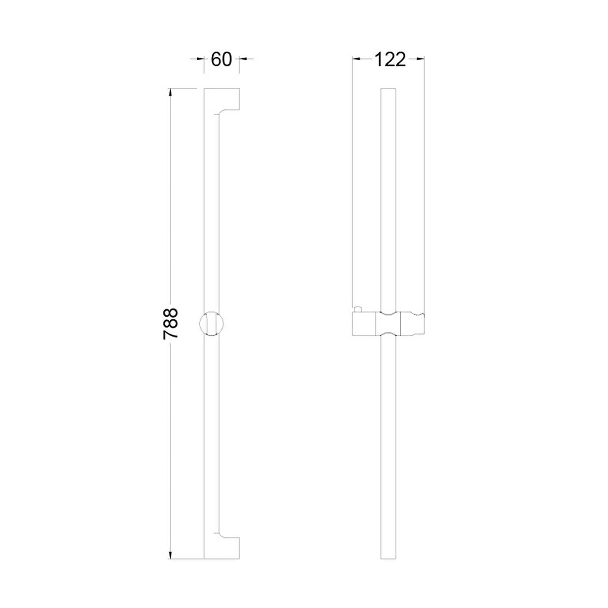Aquadry Shower Riser Rail Bronze Effect Straight Adjustable 78.8cm Bathroom - Image 2