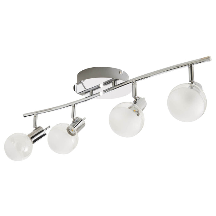 Spotlight Bar 4 Way Gloss Chrome LED Warm White 500lm Indoor Kitchen Dining - Image 1