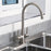 Kitchen Mixer Tap Dual Lever Swivel Spout Brushed Nickel Finish Durable - Image 3