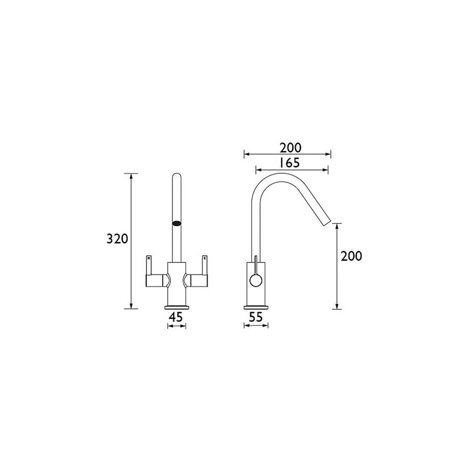 Bristan Kitchen Mixer Tap Swivel Spout Brass Chrome Effect Contemporary - Image 6