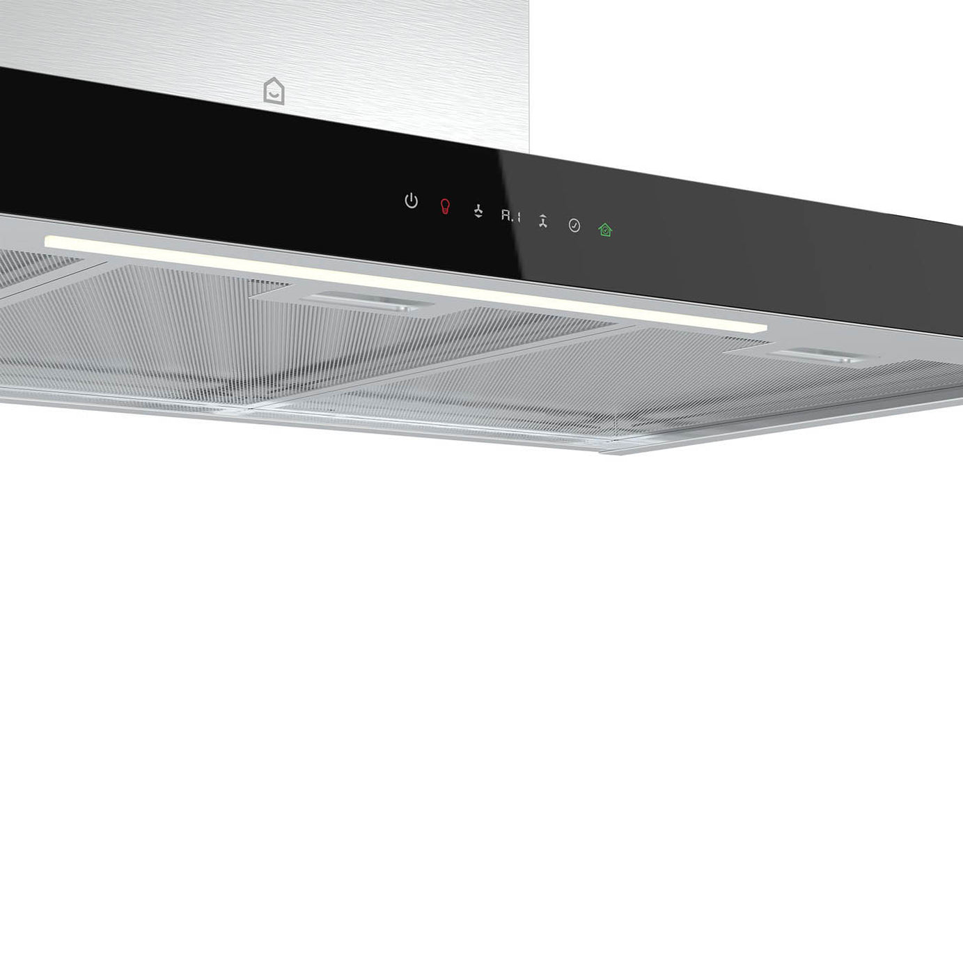 Cooker Hood Box Touch Control GHBH90ASBL Brushed Stainless Steel Effect (W)90cm - Image 5