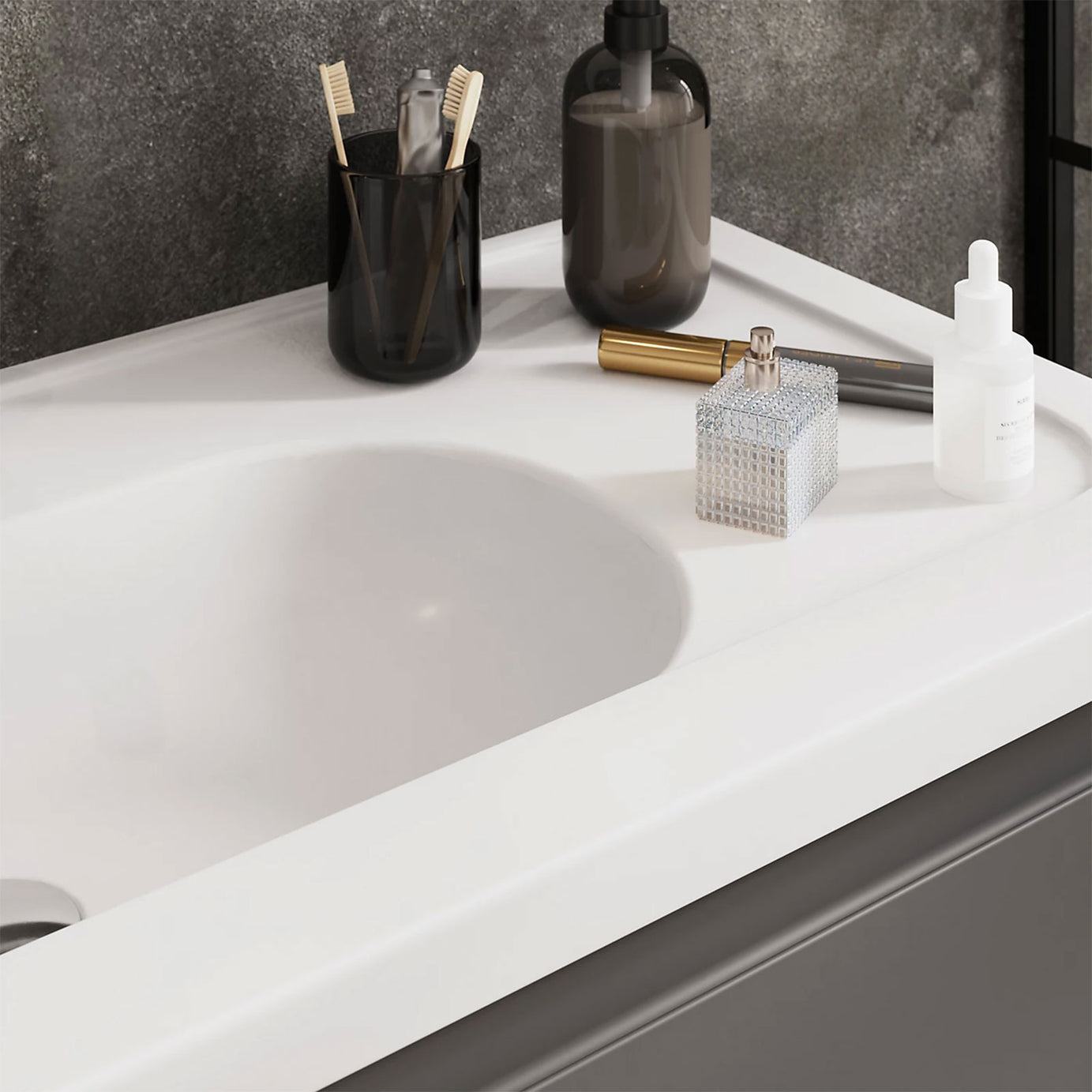 GoodHome Levanna Gloss White Rectangular Vanity Basin (W)80.6cm - Image 4