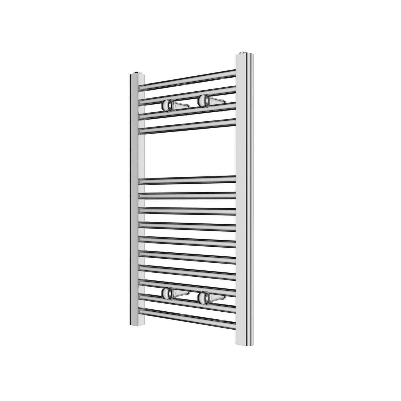 Flomasta Towel Rail Radiator Flat Chrome Effect Vertical 563BTU (W)400x(H)700mm - Image 1