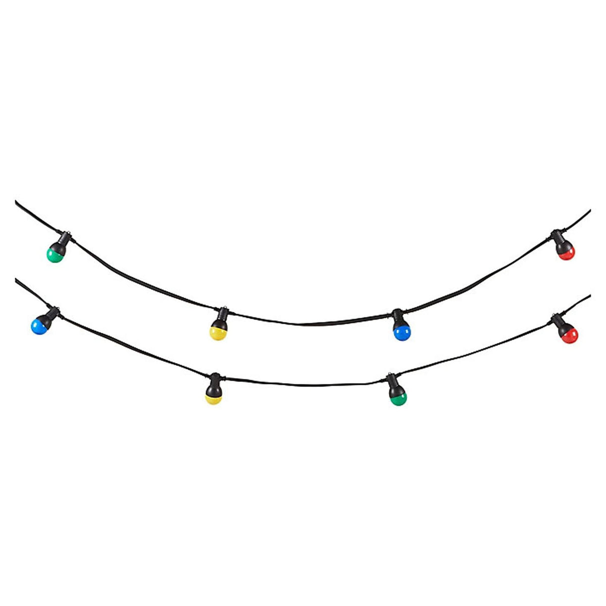 LED String Lights Multicoloured Outdoor Garden Fairy Party Festive 10 Bulbs - Image 1