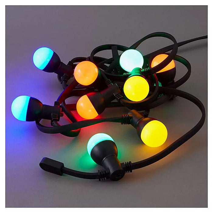 LED String Lights Multicoloured Outdoor Garden Fairy Party Festive 10 Bulbs - Image 3