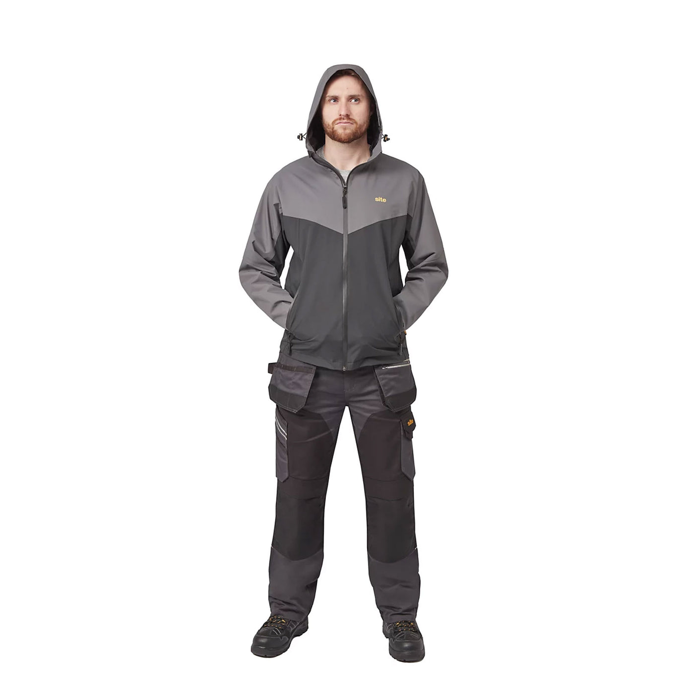 Site Messner Work Jacket Black Grey XL Full Zip Heavy Duty Trade Jacket - Image 9