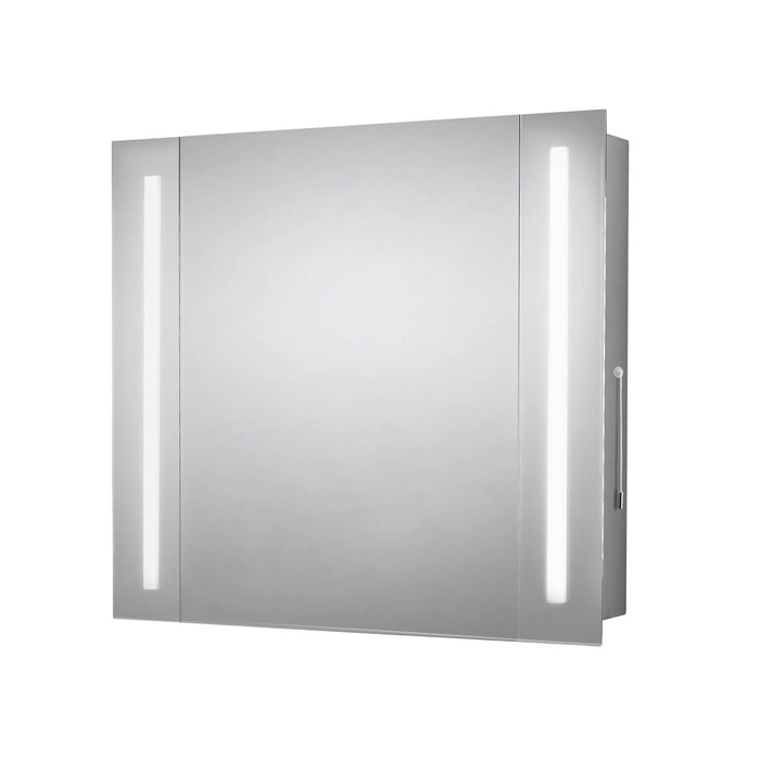 Bathroom Mirrored Cabinet Soft Close Wall Mounted Illuminated (W)650mm (H)600mm - Image 1