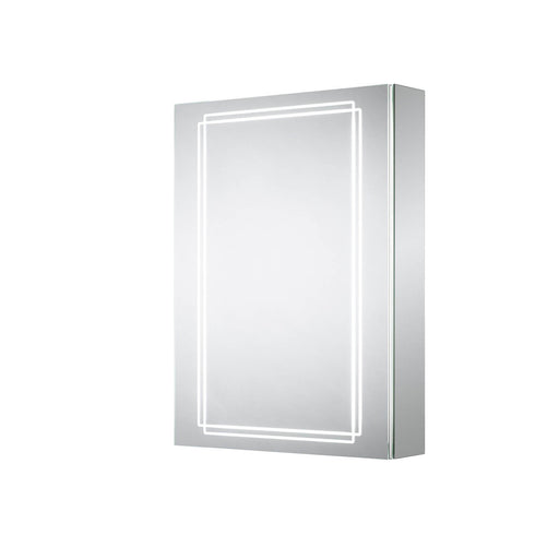 Bathroom Mirror Cabinet Illuminated LED Cool White Shaver Socket (H)700x(W)500mm - Image 1