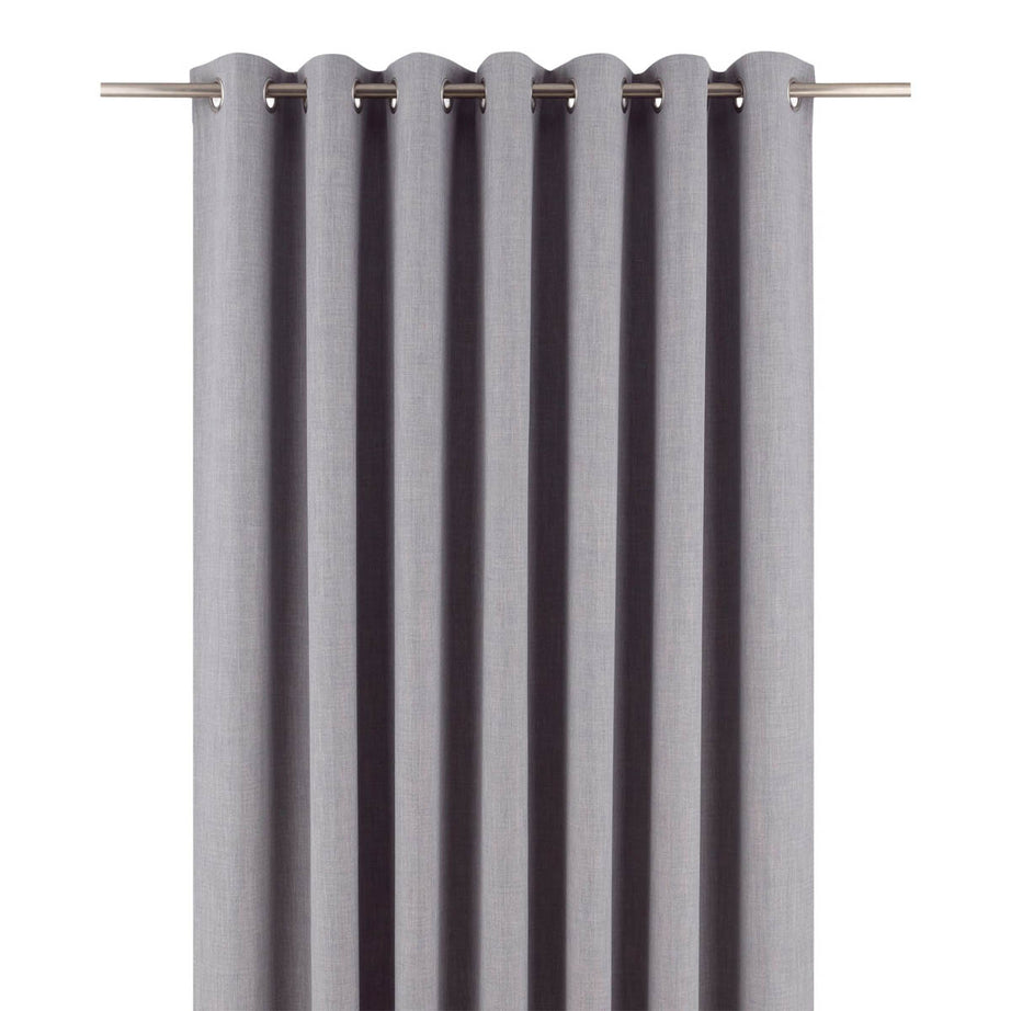 Eyelet Curtains Light Grey Plain Blackout Ready Made Ring Top Pair W228xL228cm - Image 5