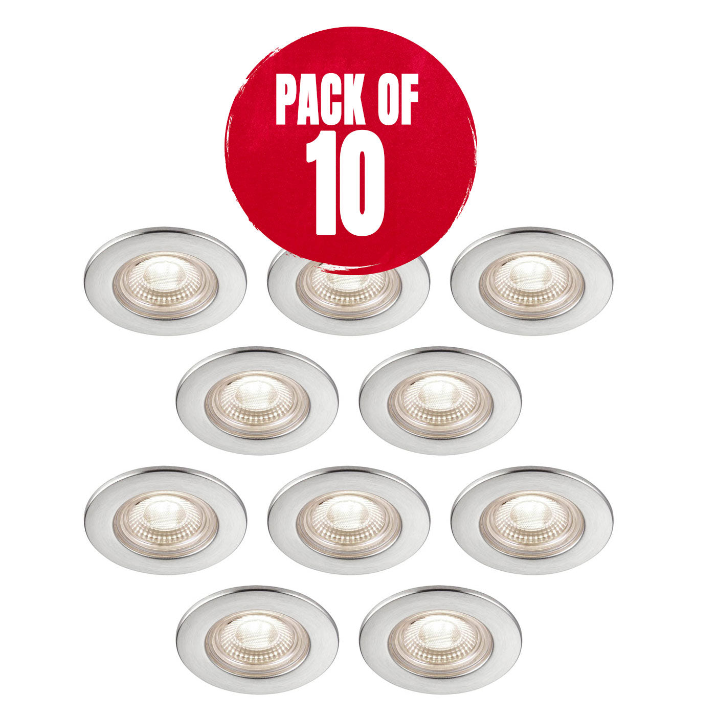 LED Downlight Matt White Fixed Warm White Fire Rated IP65 Dimmable 6W Pack Of 10 - Image 1