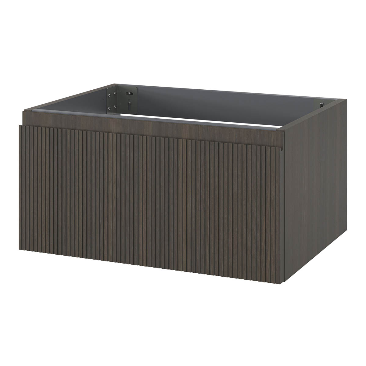 Kentia Bathroom Cabinet Vanity Unit Wall-Mounted Walnut Veneer (H)300 (W)600mm - Image 1