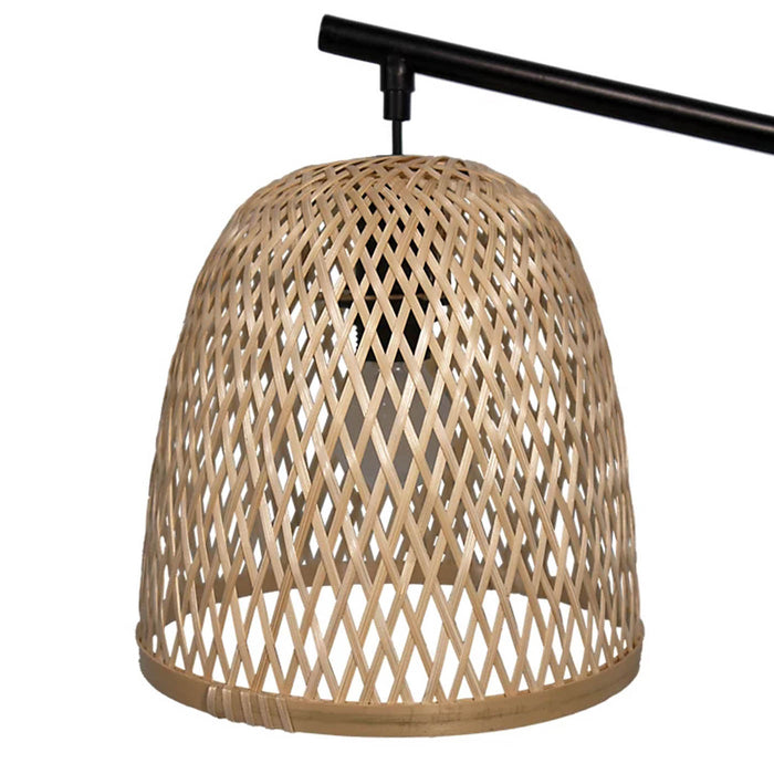 Table Lamp Black Natural Wood Look Eco Halogen Energy Saving Modern Compact - Image 4
