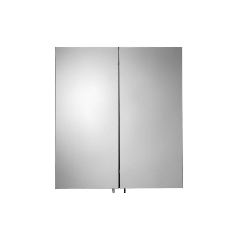 Bathroom Cabinet Double Mirrored Door Matt Black Wall Mounted (H)670 x (W)600 mm - Image 5