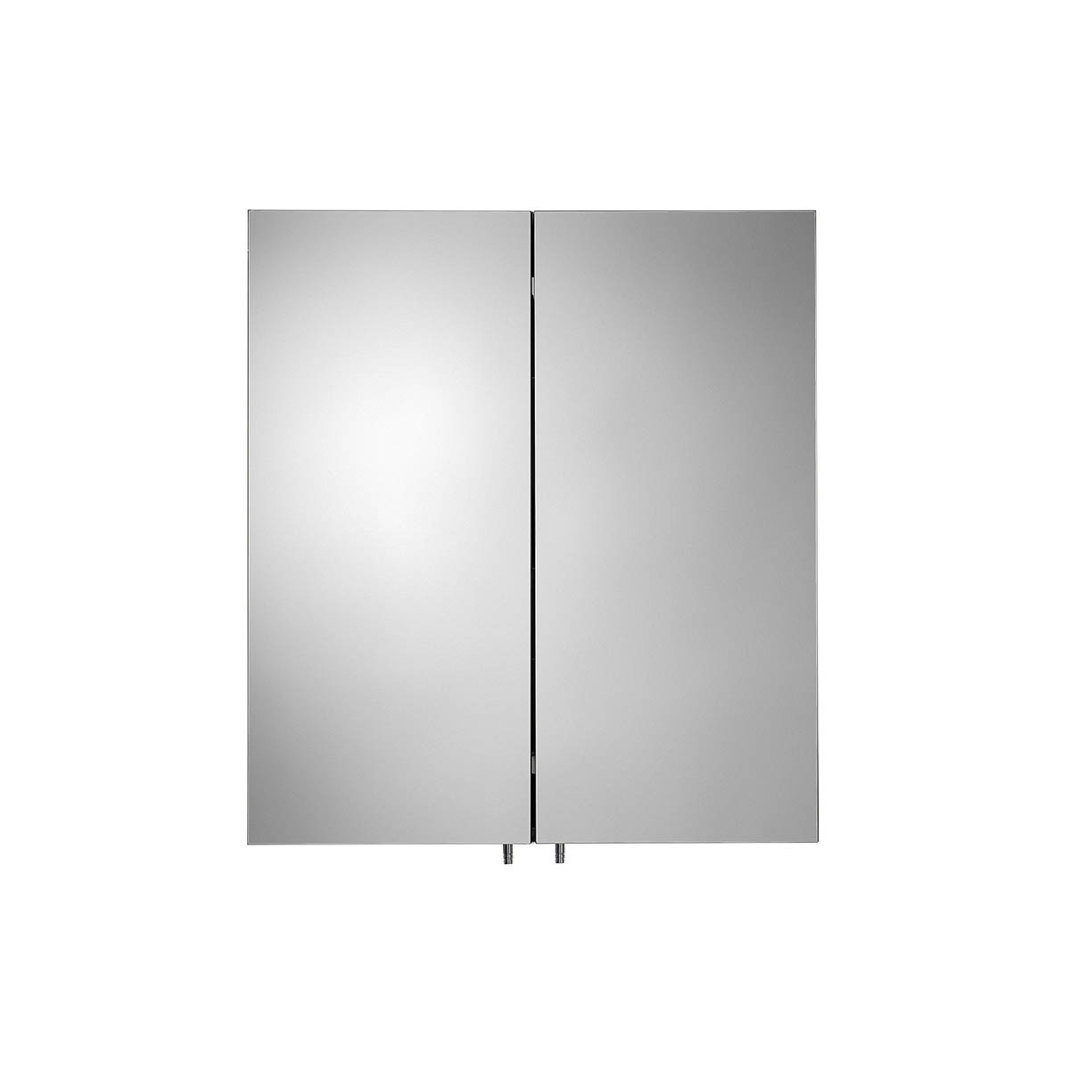 Bathroom Cabinet Double Mirrored Door Matt Black Wall Mounted (H)670 x (W)600 mm - Image 5