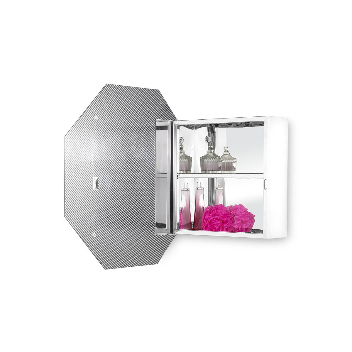 Croydex Bathroom Cabinet Wall Mounted Mirrored Single Door (H)500(W)500(D)11cm - Image 7