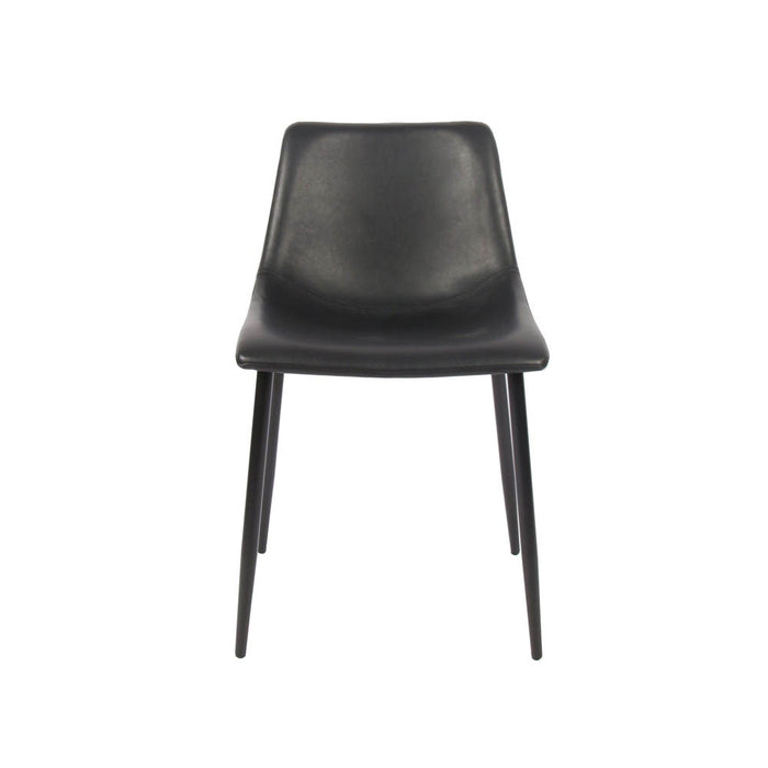 Dining Chair Black Pack Of 2 Leather Effect Modern Living Room (H)765mm (W)470mm - Image 2