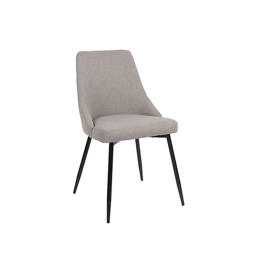 Chair Dining Grey Padded Seat Wood Metal Legs Rectangular Kitchen Pack of 2 - Image 1