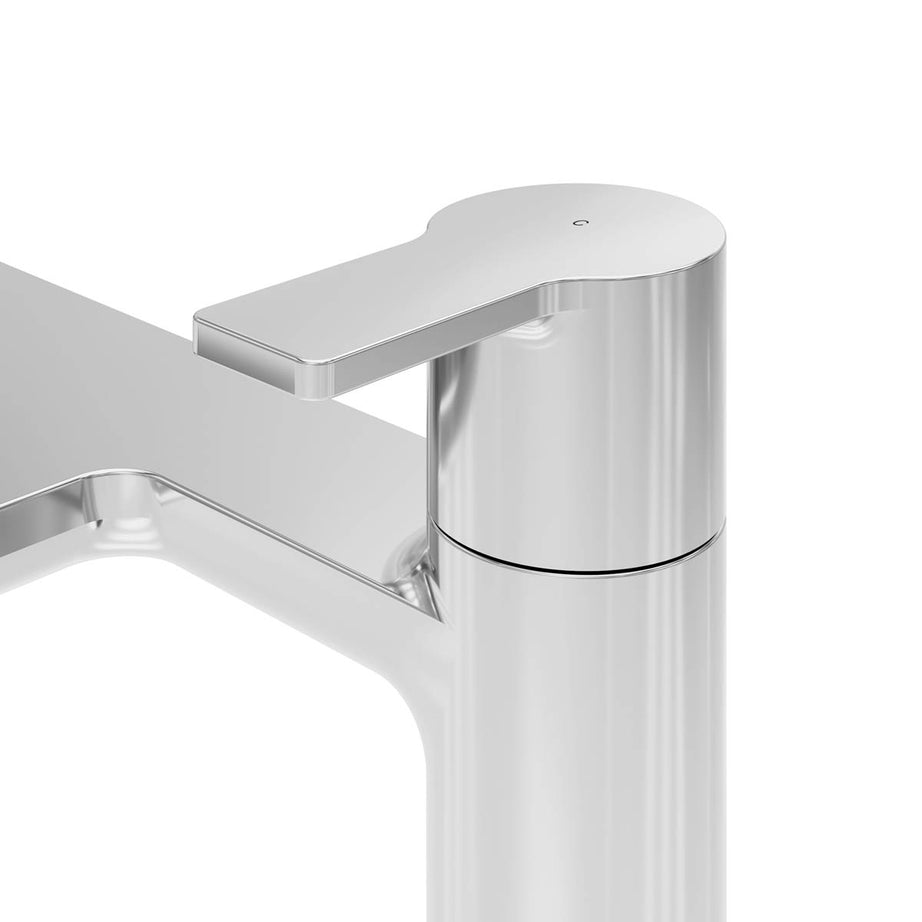 Bath Filler Tap Mixer Gloss Chrome Double Lever Contemporary Bathroom Faucet - Image 8