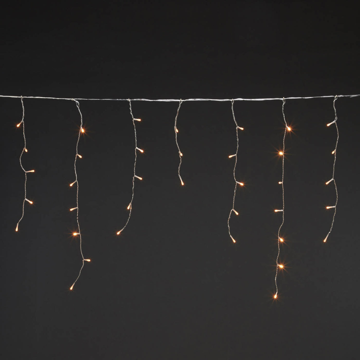 LED Christmas Icicle Lights Fairy 720 Warm White Clear Cable Home Decoration - Image 1