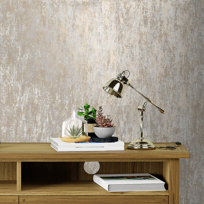 Laura Ashley Wallpaper Champagne Metallic Effect Industrial Smooth Contemporary - Image 3