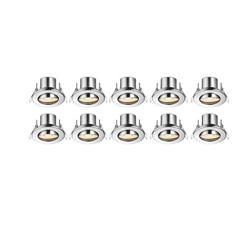 GuardECO Nickel effect Adjustable LED Warm white Downlight 6W IP20, Pack of 10 - Image 1