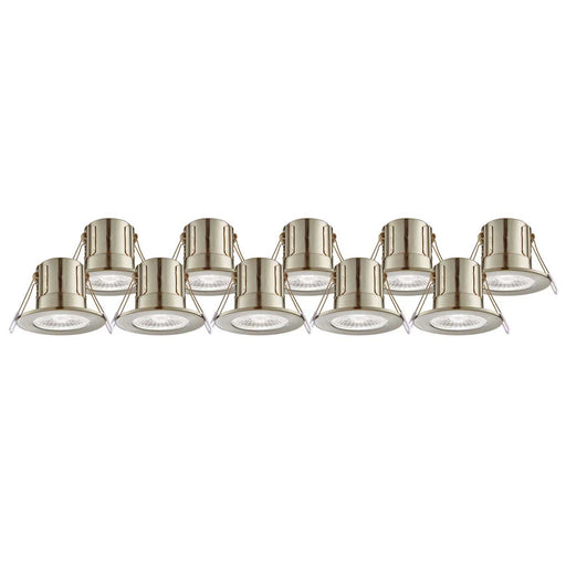 GuardECO Nickel effect Non-adjustable LED Cool white Downlight 6W IP65, Pack of 10 - Image 1
