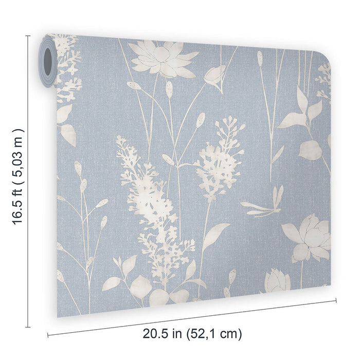 Laura Ashley Wallpaper Chalk Blue Dragonfly Garden Smooth Contemporary 5.2m² - Image 2