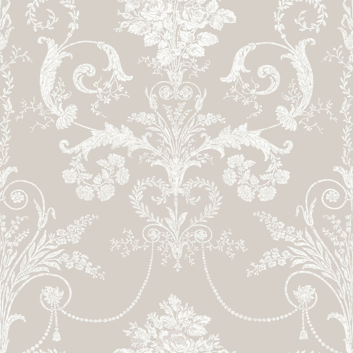 Laura Ashley Wallpaper Damask White Dove Grey Matt Smooth Washable 5.2m² - Image 5