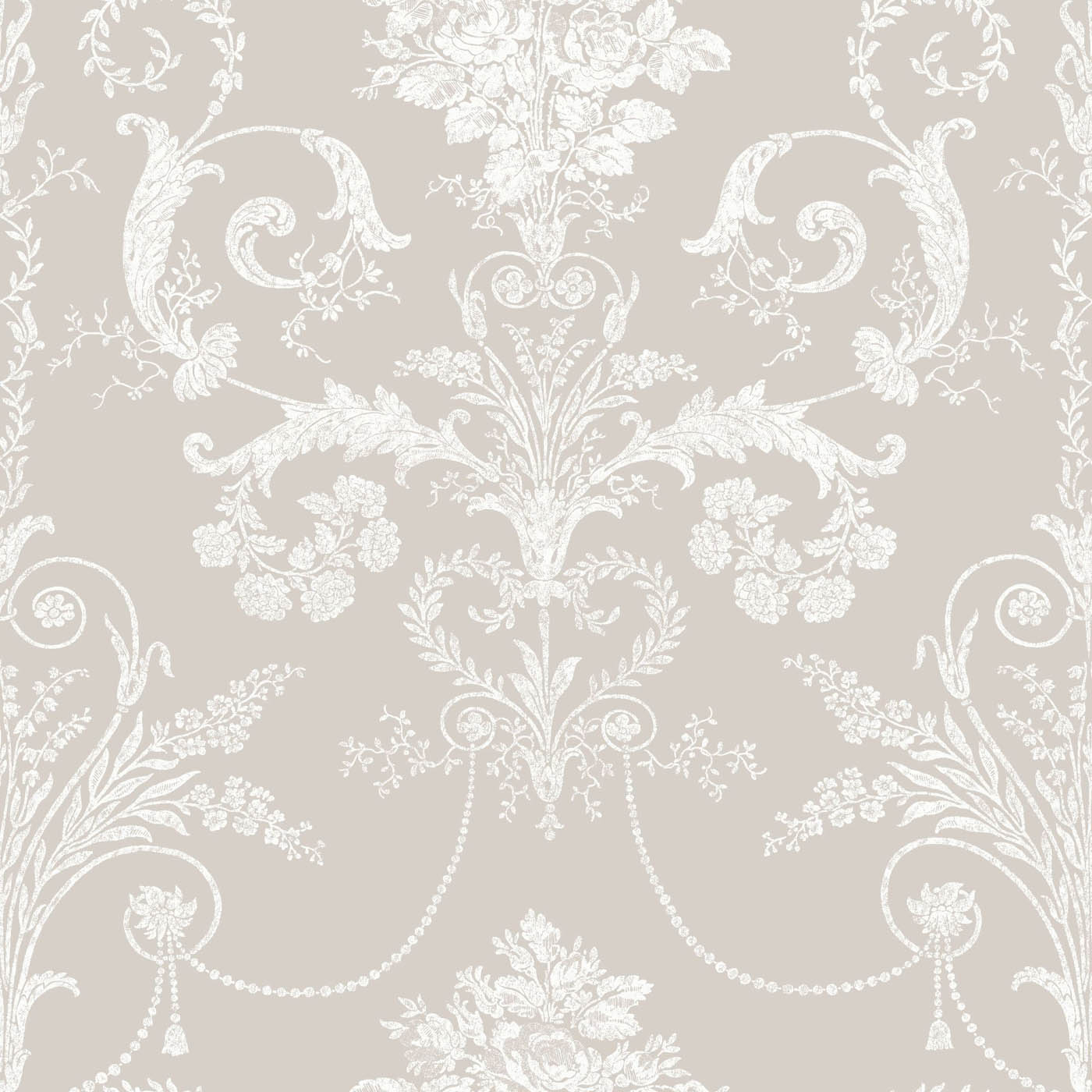 Laura Ashley Wallpaper Damask White Dove Grey Matt Smooth Washable 5.2m² - Image 5
