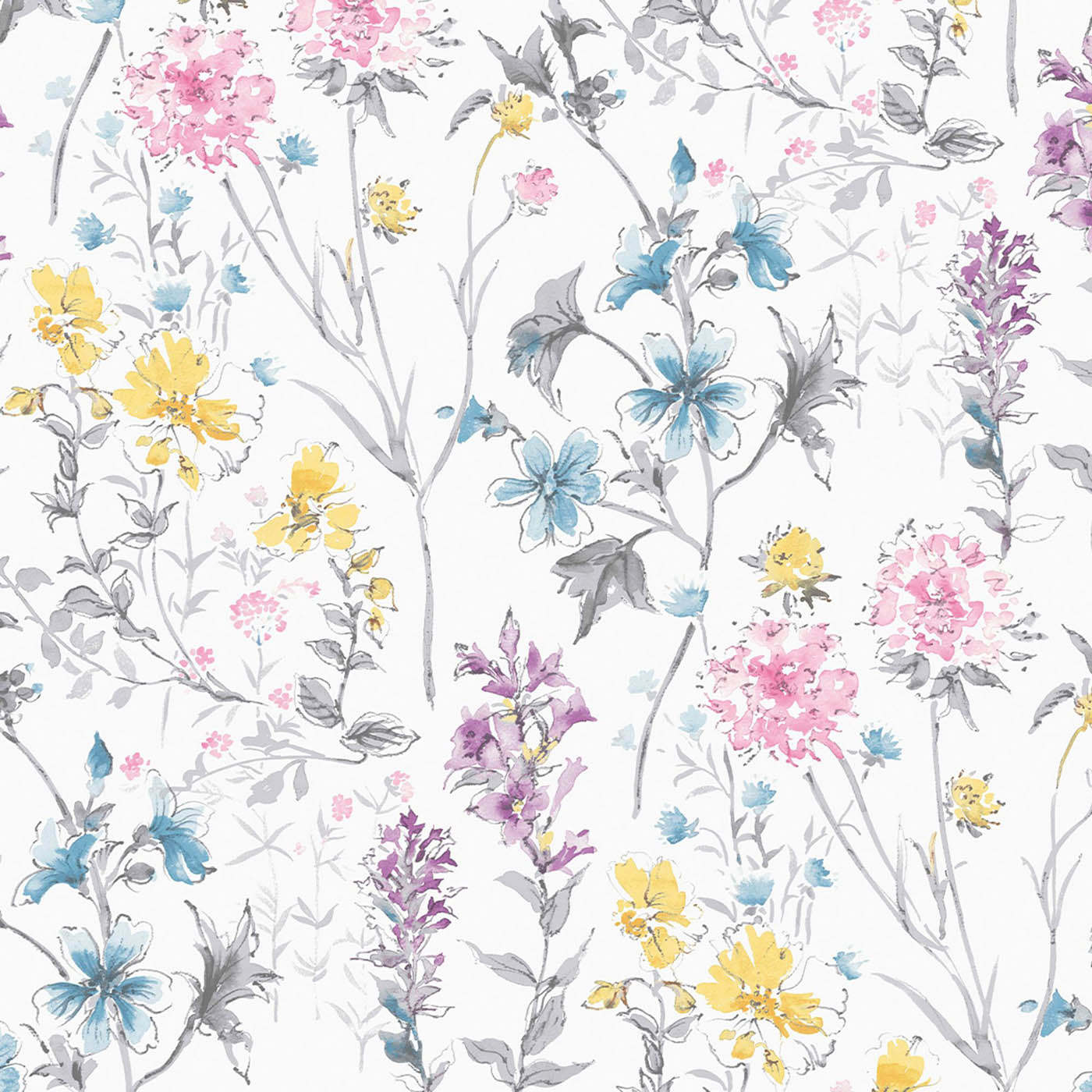 Laura Ashley Abstract Multicolour Wild meadow Smooth Wallpaper - Image 1