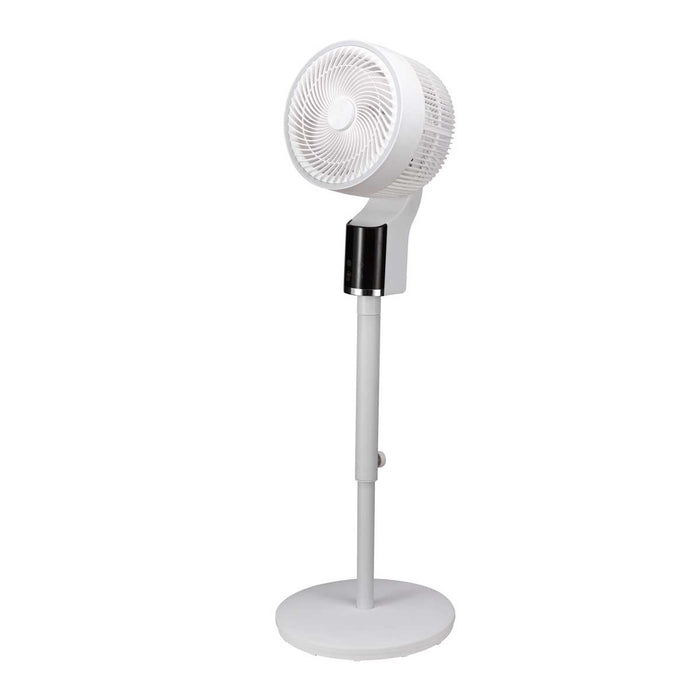 Pedestal Fan 10" White Adjustable Portable 3 Speed Oscillating Cooler (H)105cm - Image 1