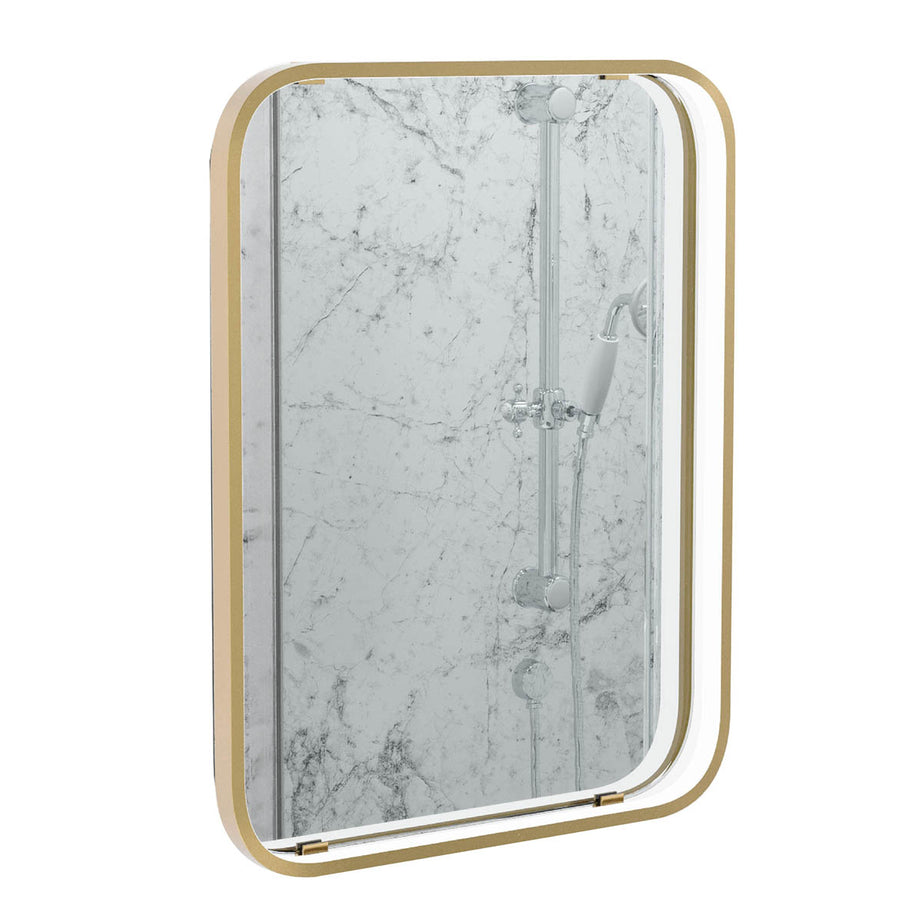 Sensio Illuminated Bathroom Mirror LED Rectangular Brass Effect (H)50x(W)39cm - Image 3