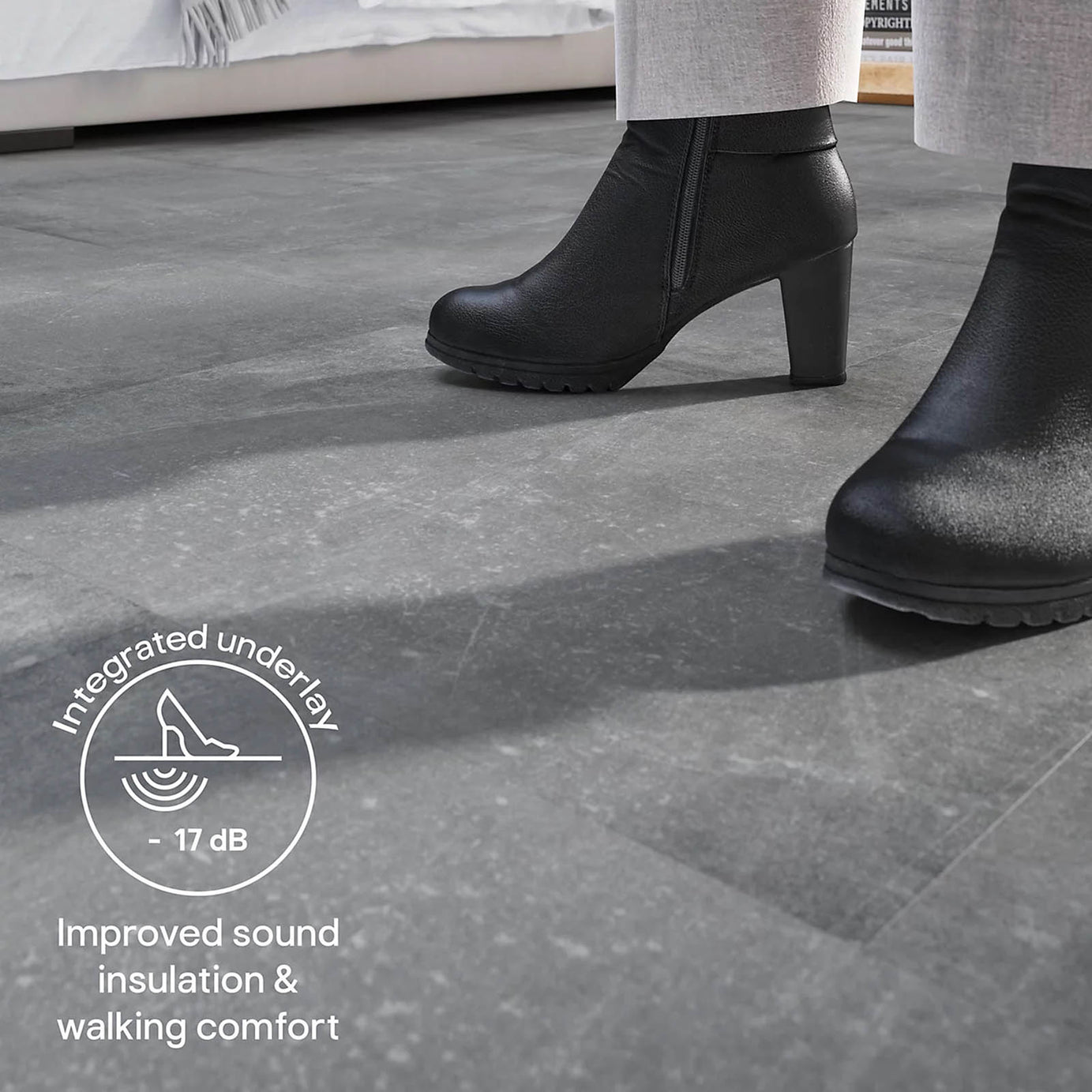 GoodHome Classy Grey Concrete effect Composite Click flooring, 1.95m² - Image 9