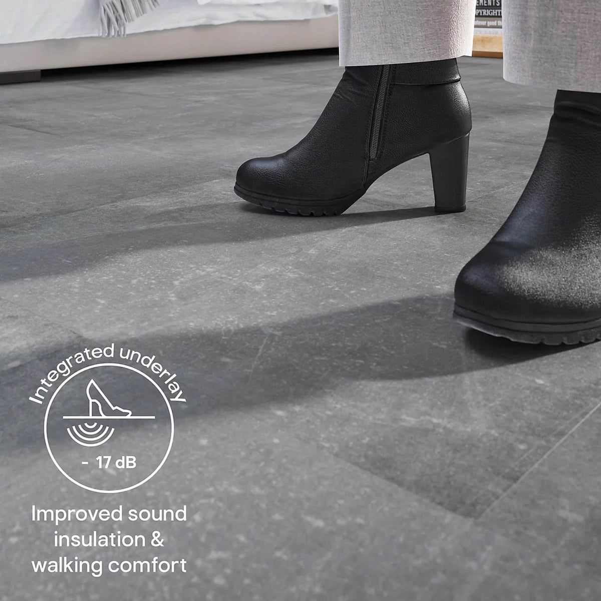 GoodHome Classy Grey Concrete effect Composite Click flooring, 1.95m² - Image 9