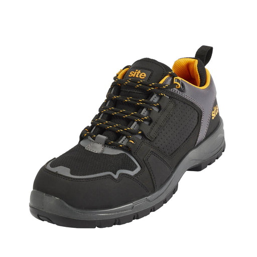 Site Safety Trainers Unisex Regular Size Black Nubuck Leather Steel Toe Size 10 - Image 1