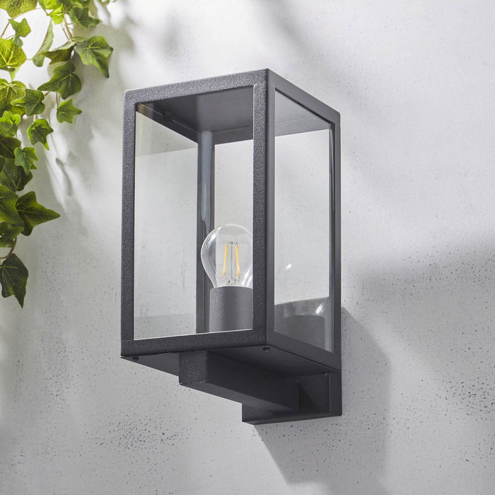 LED Wall Light On/Off Matt Anthracite Mains-Powered Weatherproof Durable Compact - Image 3