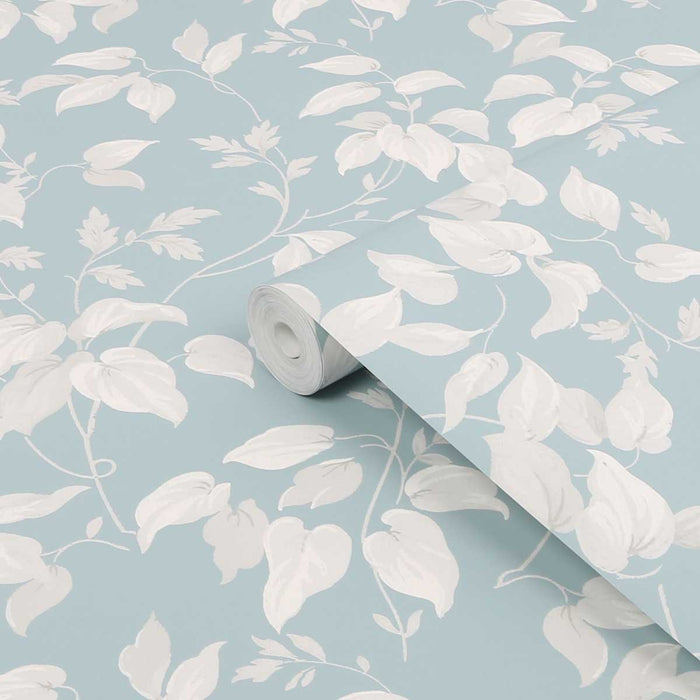 Next Wallpaper Flower Patterned Paper Matt Duck Egg Smooth Modern 5.3m² - Image 1